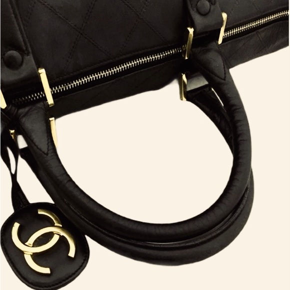 Authentic Chanel Lambskin Boston Handbag - Picture 3 of 5